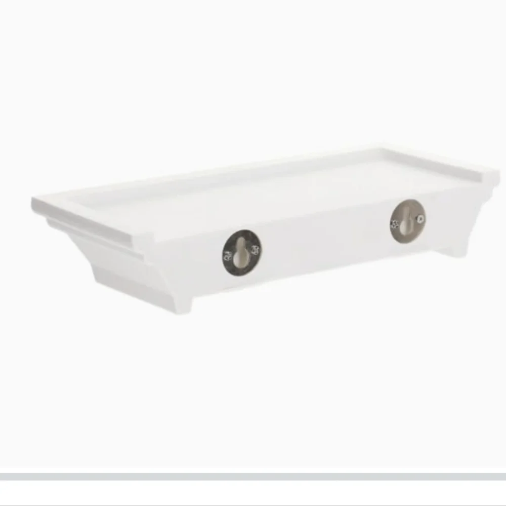 NEW Set Of 2 Small White Floating Shelves Hanging Wall Shelf 8 x 4 Holds 5lb